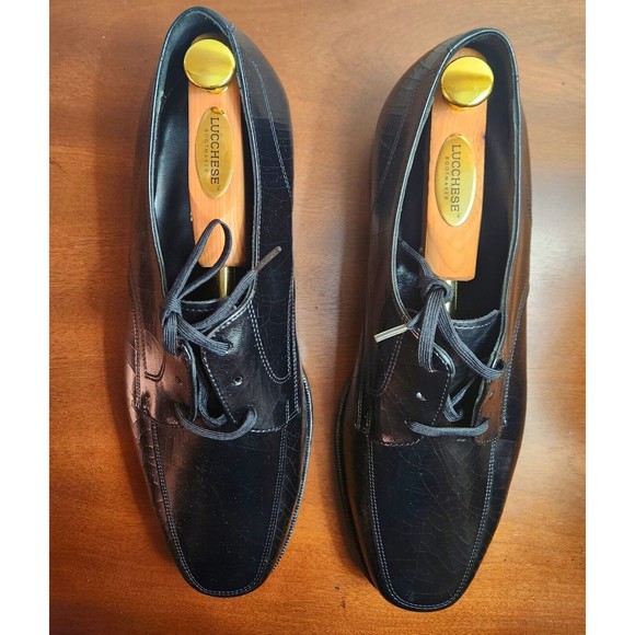 Mens Florsheim 23614 Black Textured Leather Dress Shoes Size 10 1/2 Brand New - Picture 7 of 14